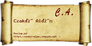 Czakó Alán névjegykártya